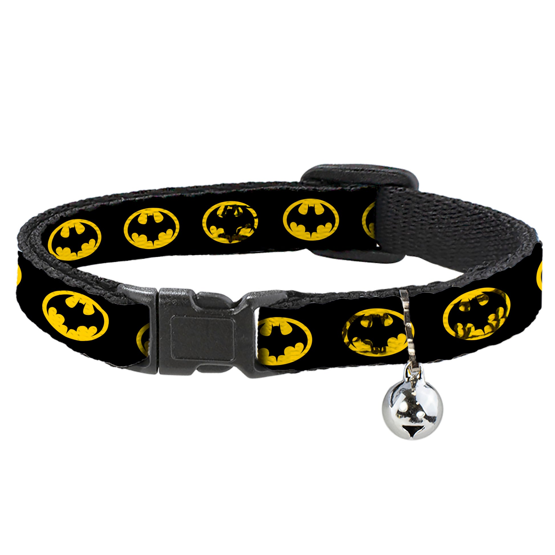 Breakaway Cat Collar with Bell - Batman 1989 Logo Black/Yellow Breakaway Cat Collars DC Comics   