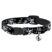 Breakaway Cat Collar with Bell - Batman THE DARK KNIGHT and Joker Smiling Sketch Close-Ups Black/White Breakaway Cat Collars DC Comics   