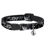 Breakaway Cat Collar with Bell - THE JOKER Smiling Eyes Sketch Close-Up Black/White Breakaway Cat Collars DC Comics   