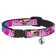 Breakaway Cat Collar with Bell - BARBIE Script Signature Logo Abstract Multi Color/White Breakaway Cat Collars Barbie