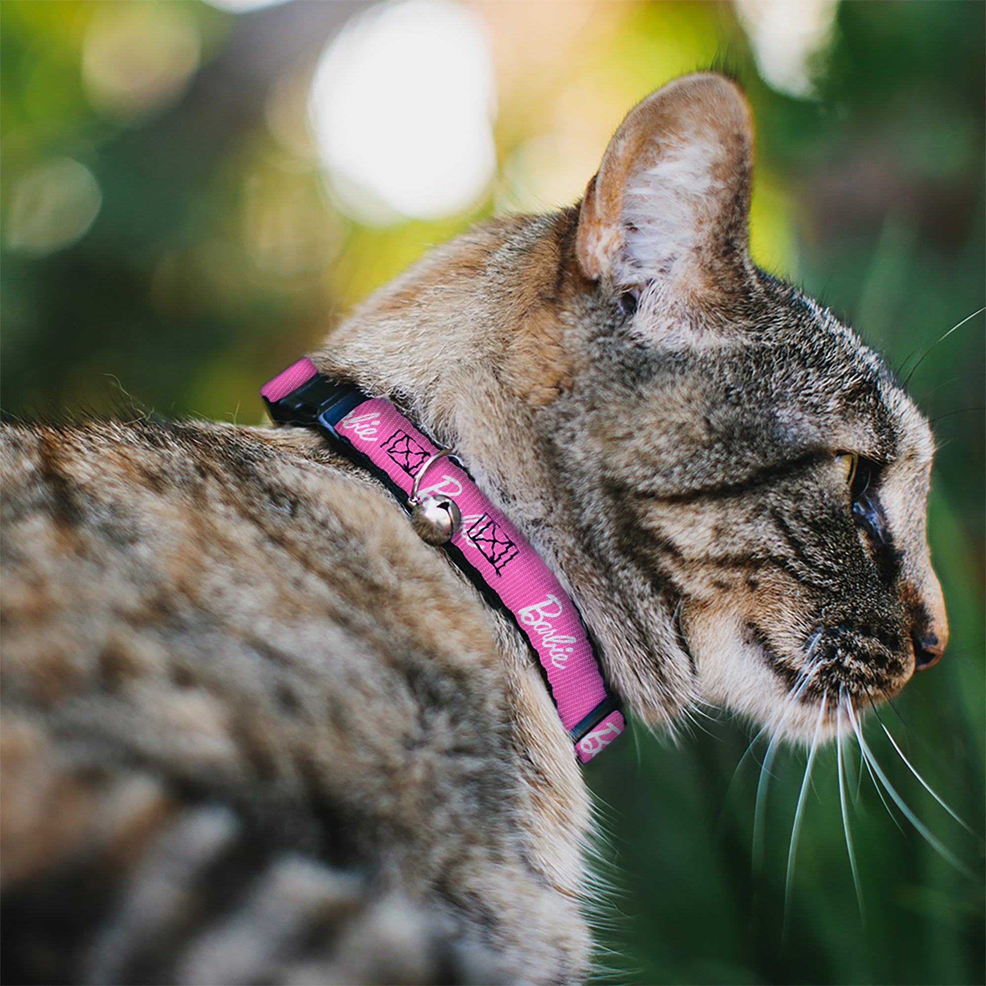 Breakaway Cat Collar with Bell - BARBIE Script Signature Logo Pink/White Breakaway Cat Collars Barbie
