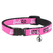 Breakaway Cat Collar with Bell - BARBIE Script Signature Logo Pink/White Breakaway Cat Collars Barbie