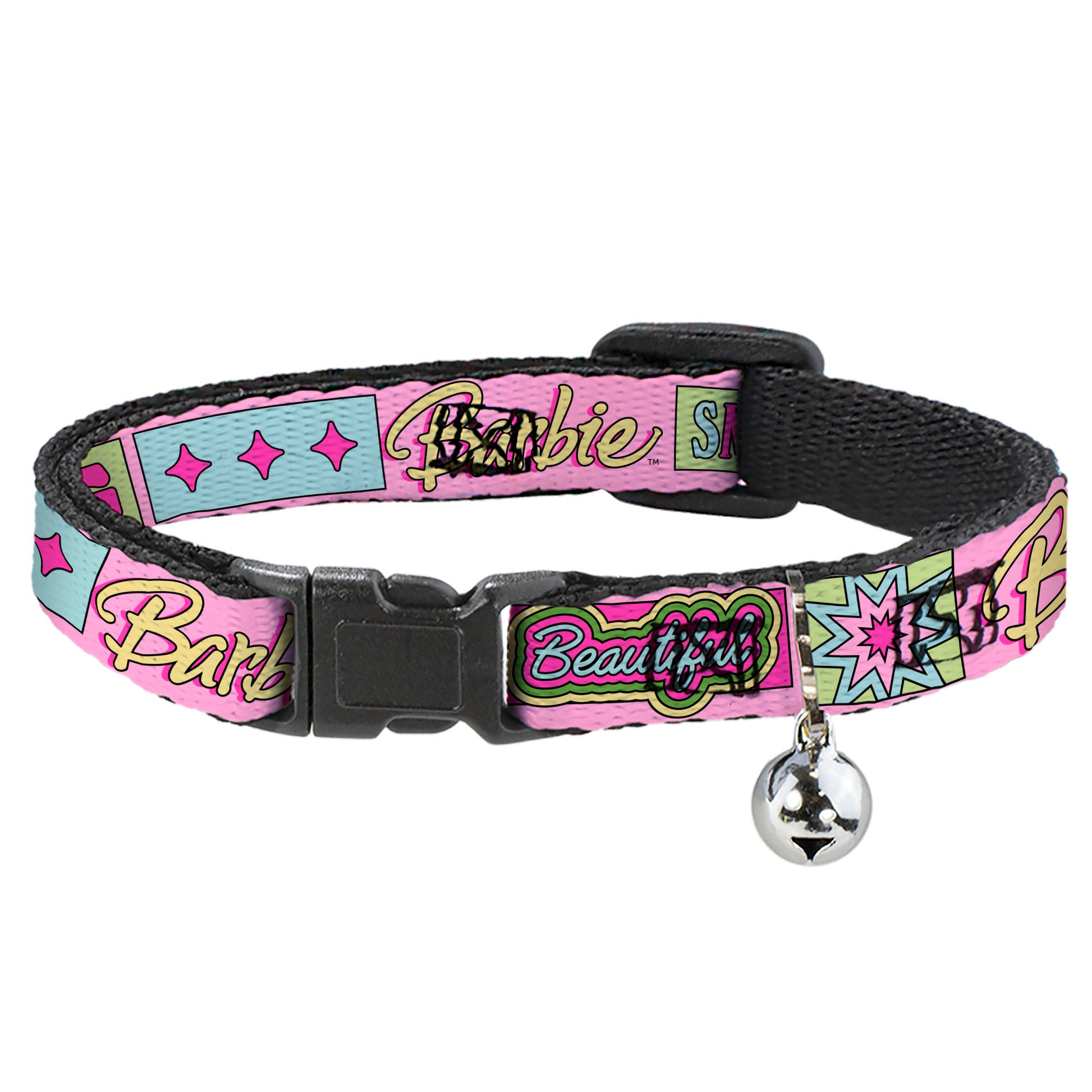 Breakaway Cat Collar with Bell - BARBIE SMART BEAUTIFUL STRONG Icons Pink/Multi Color Breakaway Cat Collars Barbie