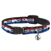 Breakaway Cat Collar with Bell - Betty Boop RED WHITE & BOOP Pose Americana Stripe Red/White/Blue/Black Breakaway Cat Collars Betty Boop