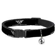 Cat Collar Breakaway - Corvette Black Silver REPEAT Breakaway Cat Collars GM General Motors