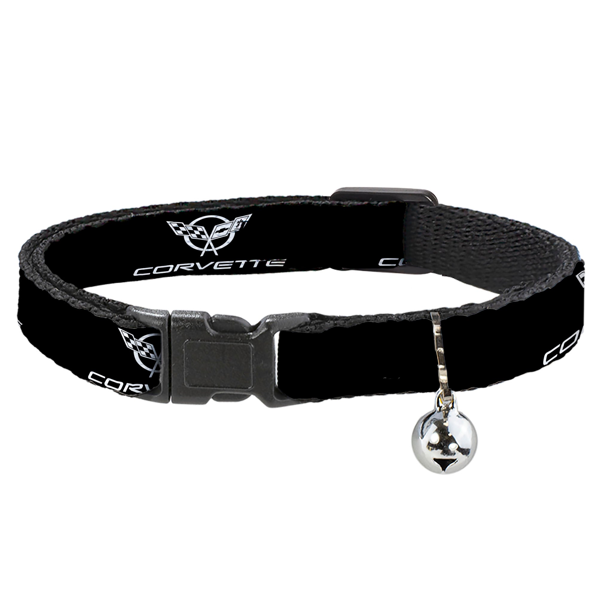 Cat Collar Breakaway - Corvette Black Silver REPEAT Breakaway Cat Collars GM General Motors