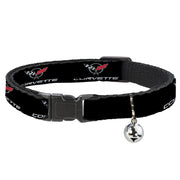 Cat Collar Breakaway - CORVETTE C5 Logo Black Gray White Red REPEAT Breakaway Cat Collars GM General Motors