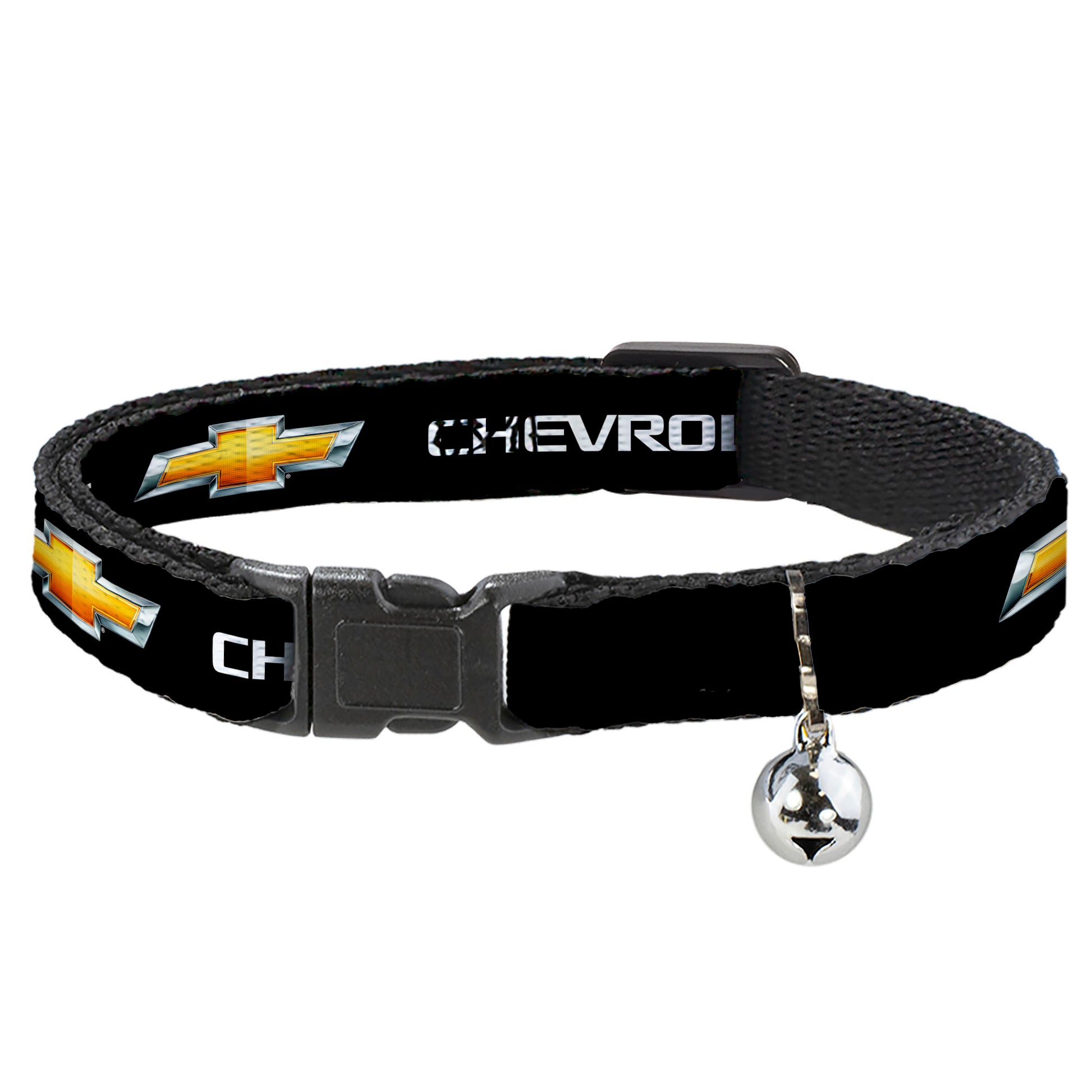Cat Collar Breakaway - CHEVROLET Bowtie Black Gold White Breakaway Cat Collars GM General Motors