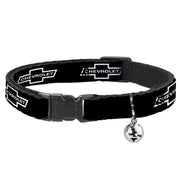 Cat Collar Breakaway - 1965 CHEVROLET Bowtie Black White Breakaway Cat Collars GM General Motors