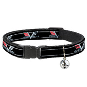 Cat Collar Breakaway - 1967 Impala 396 TURBO-JET V Emblem Stripe Black Silver Red White Breakaway Cat Collars GM General Motors