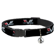 Cat Collar Breakaway - 1967 Impala 396 TURBO-JET V Emblem Black Silver Red White Breakaway Cat Collars GM General Motors