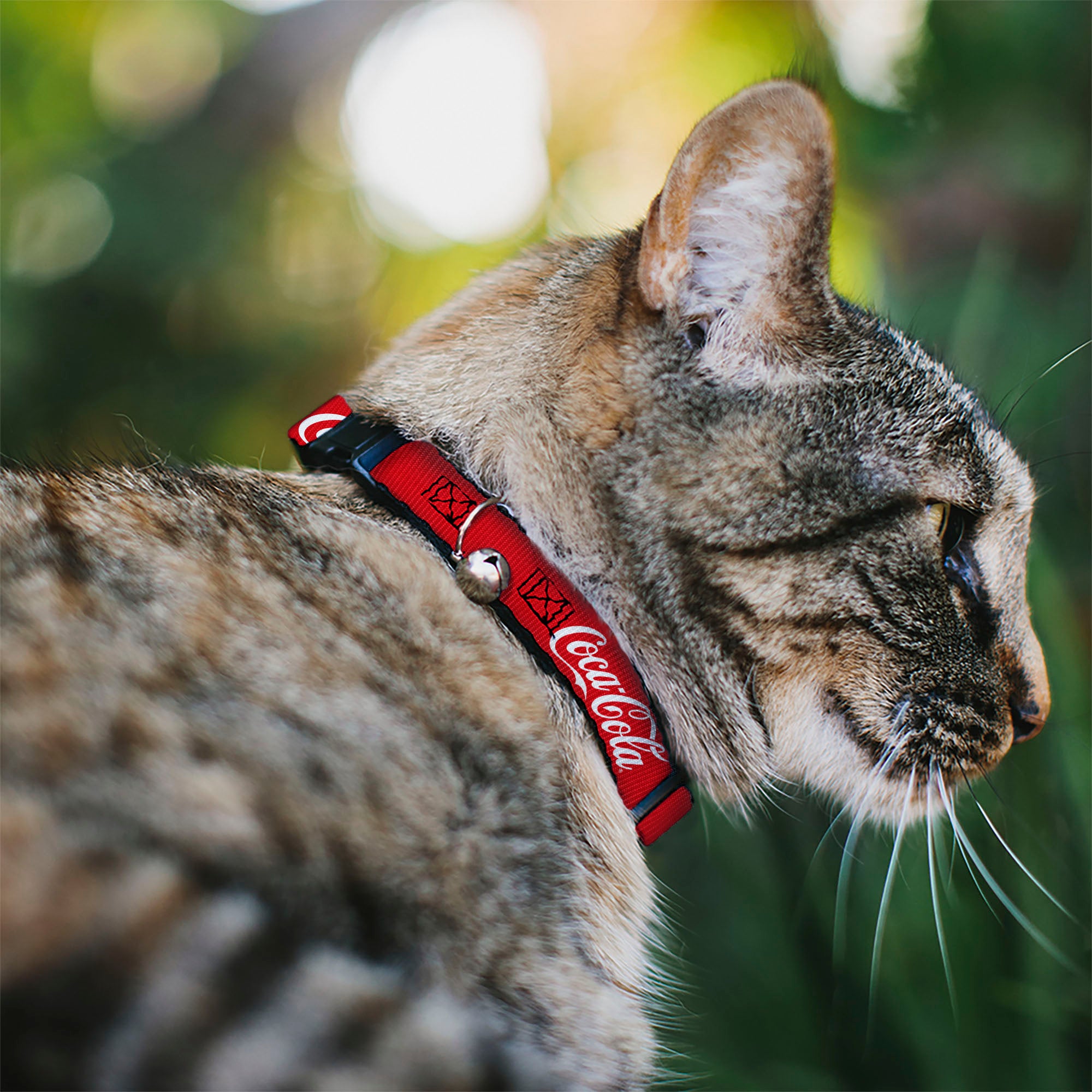 Breakaway Cat Collar with Bell - COCA-COLA Script Logo Red/White Breakaway Cat Collars Coca-Cola