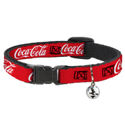 Breakaway Cat Collar with Bell - COCA-COLA Script Logo Red/White Breakaway Cat Collars Coca-Cola