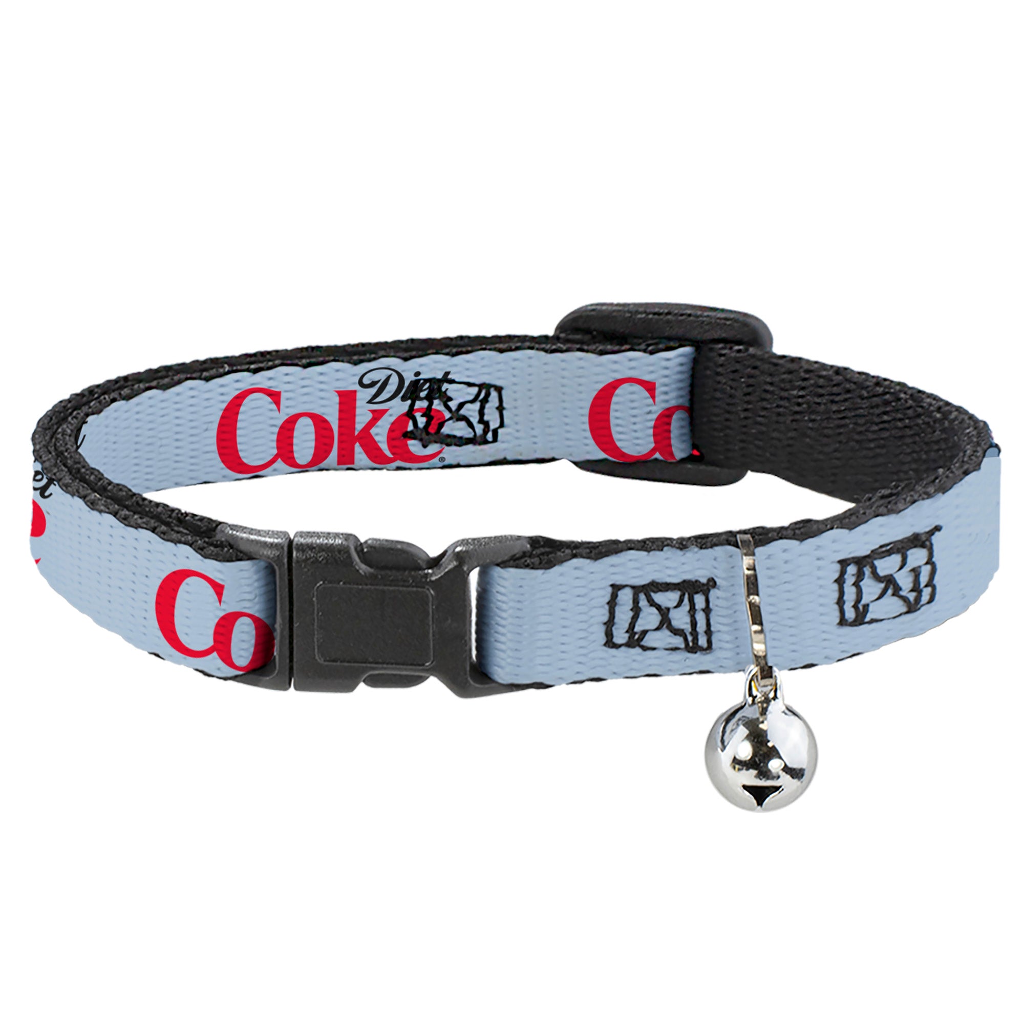 Breakaway Cat Collar with Bell - DIET COKE Logo Light Gray/Black/Red Breakaway Cat Collars Coca-Cola
