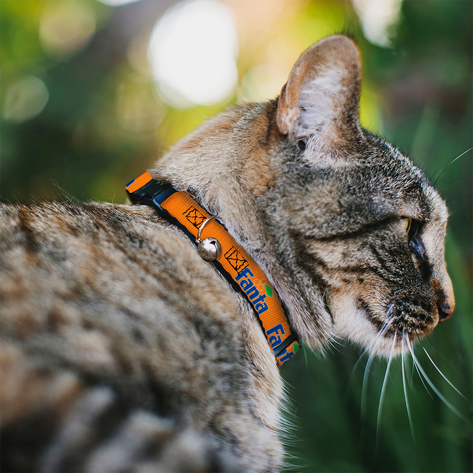 Breakaway Cat Collar with Bell - Vintage Orange FANTA Logo Orange/Blue Breakaway Cat Collars Coca-Cola
