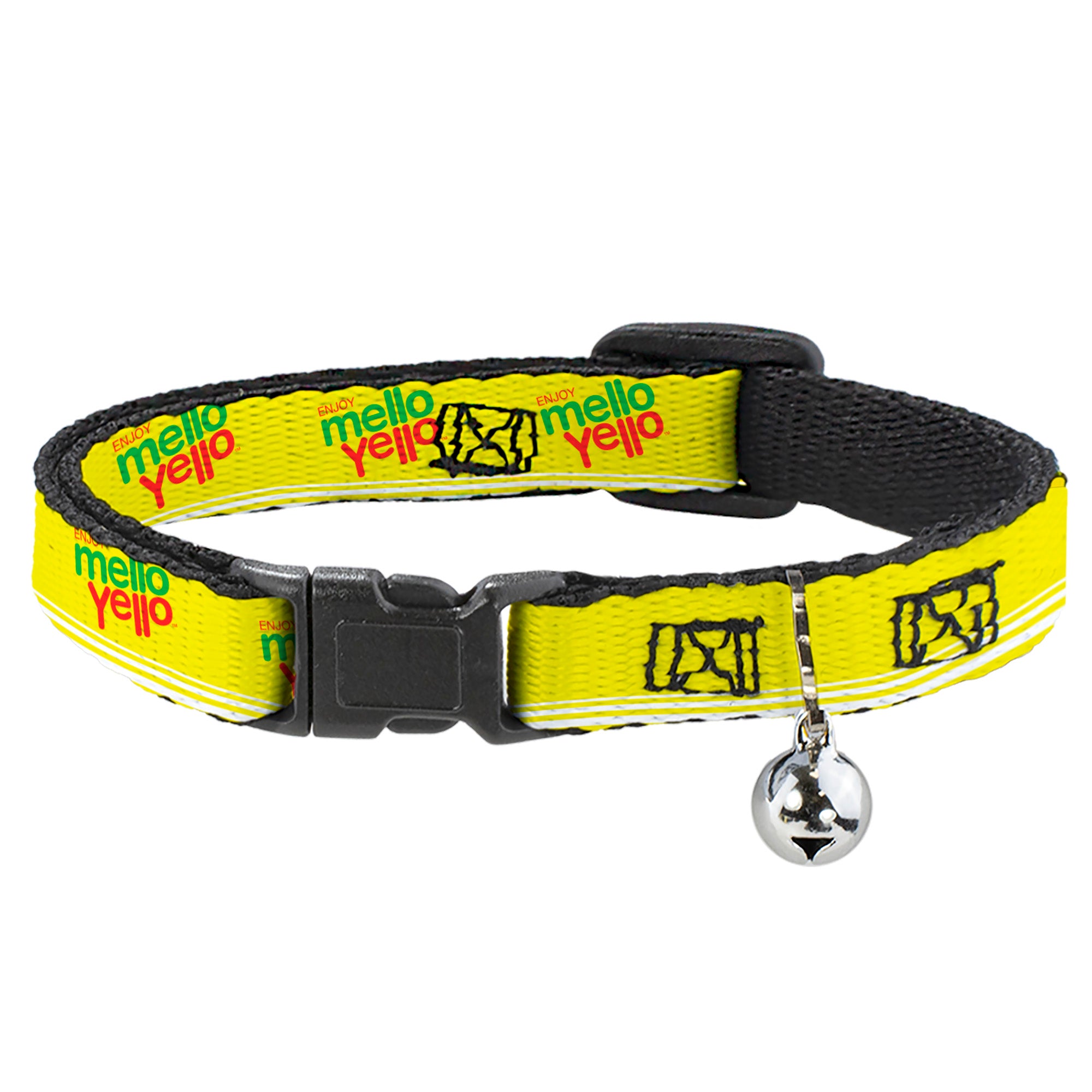 Breakaway Cat Collar with Bell - ENJOY MELLO YELLO Logo Yellow/Red/Green Breakaway Cat Collars Coca-Cola