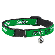 Breakaway Cat Collar with Bell - SPRITE Logo Green/White Breakaway Cat Collars Coca-Cola