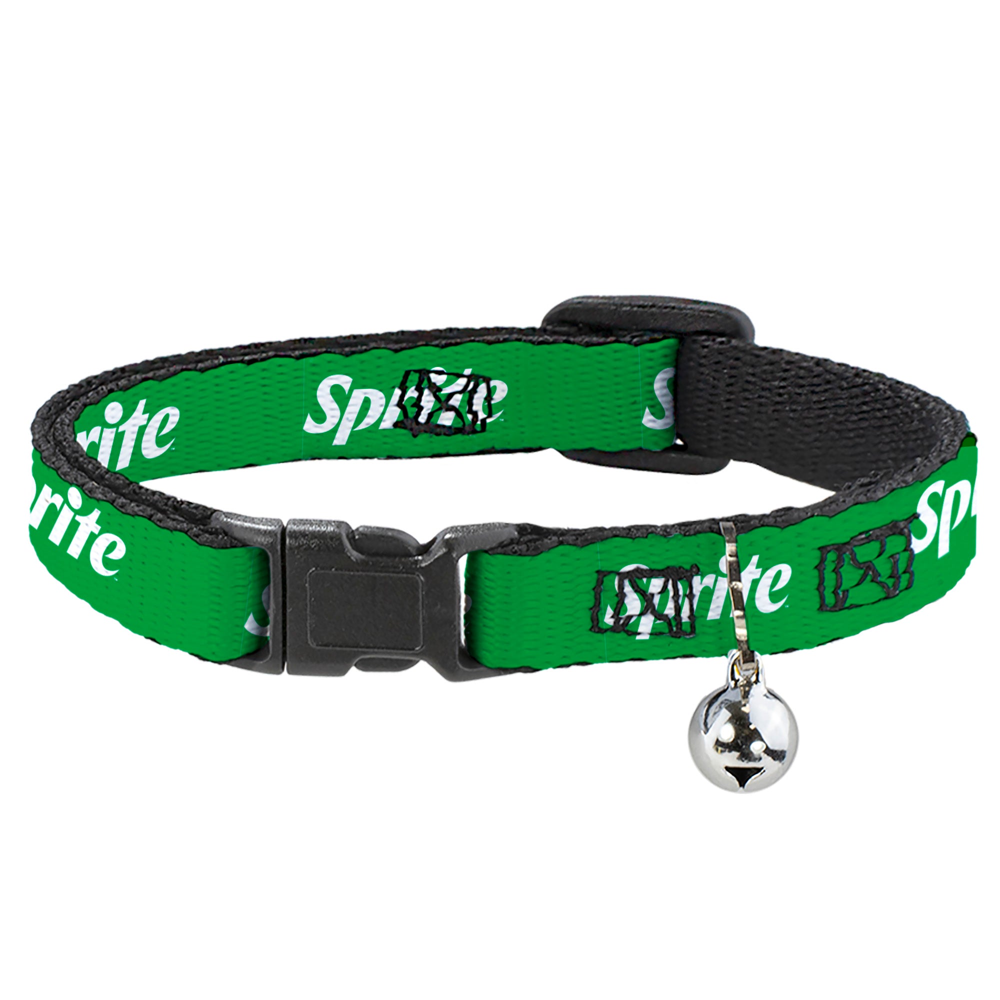 Breakaway Cat Collar with Bell - SPRITE Logo Green/White Breakaway Cat Collars Coca-Cola