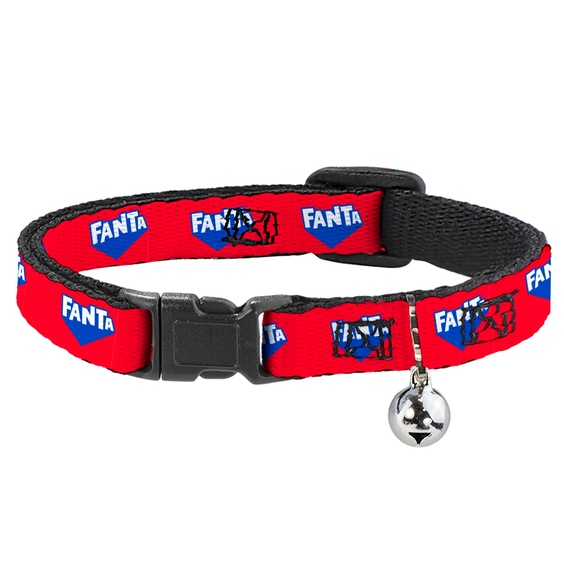 Breakaway Cat Collar with Bell - FANTA Logo Strawberry Red/Blue/White Breakaway Cat Collars Coca-Cola