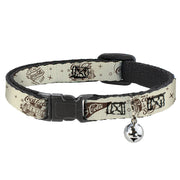Breakaway Cat Collar with Bell - Vintage Coca-Cola Coke Icons and Ad Logos White/Brown Breakaway Cat Collars Coca-Cola