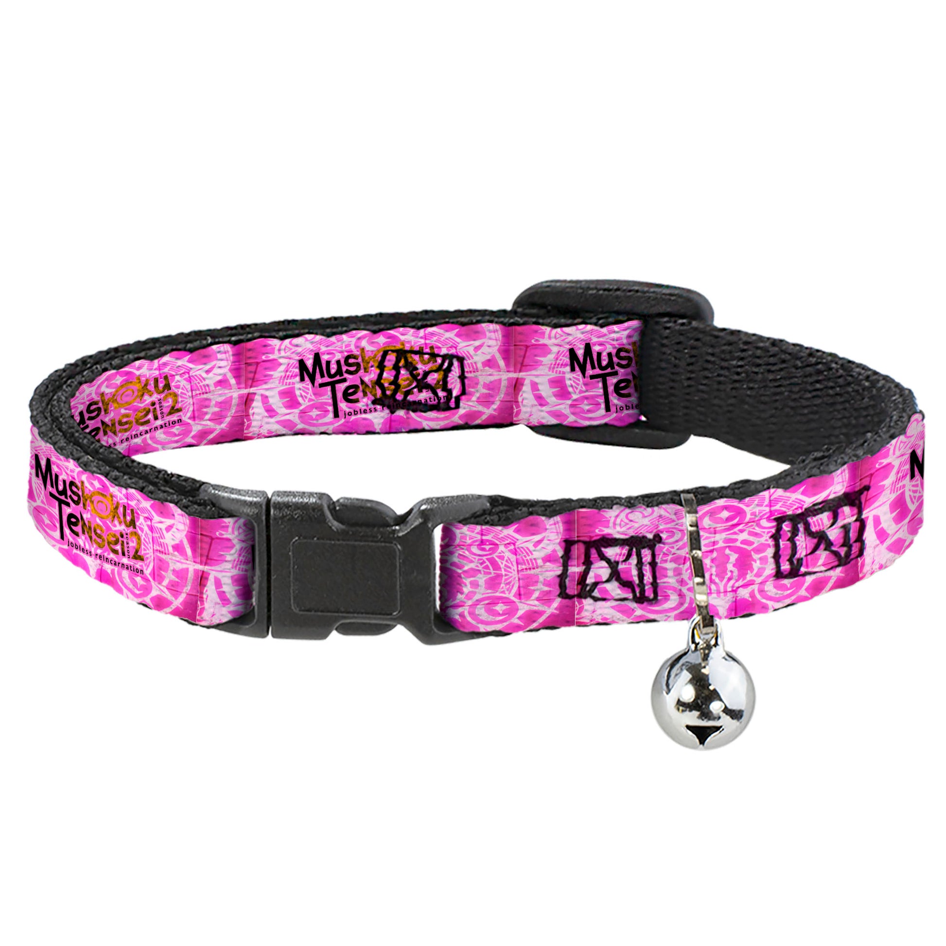 Breakaway Cat Collar with Bell - MUSHOKU TENSEI Title Logo Pinks Breakaway Cat Collars Mushoku Tensei Jobless Reincarnation