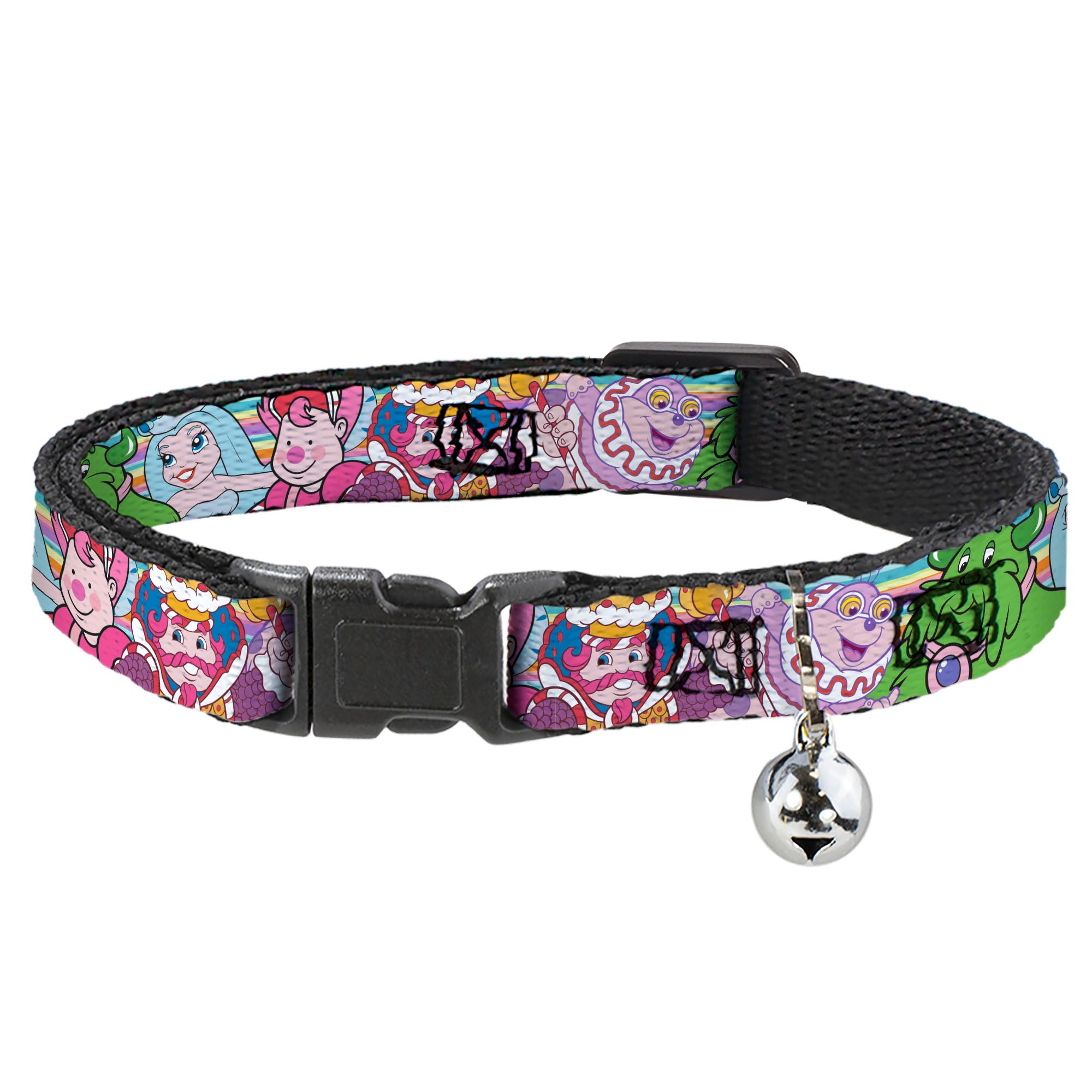 Breakaway Cat Collar with Bell - Candy Land Character Lineup Stripe Multi Color