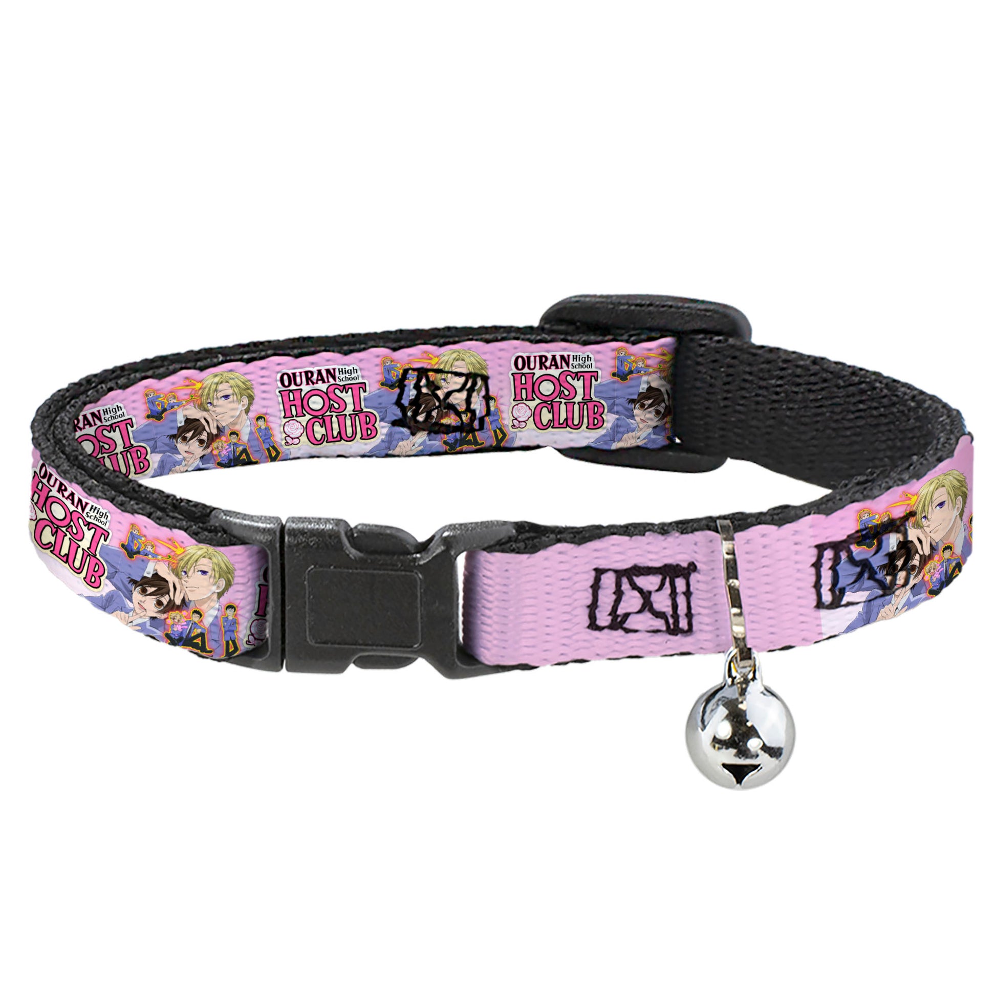 Breakaway Cat Collar with Bell - OURAN HIGH SCHOOL Character Group Pose and Title Logo Pinks Breakaway Cat Collars Ouran High School Host Club
