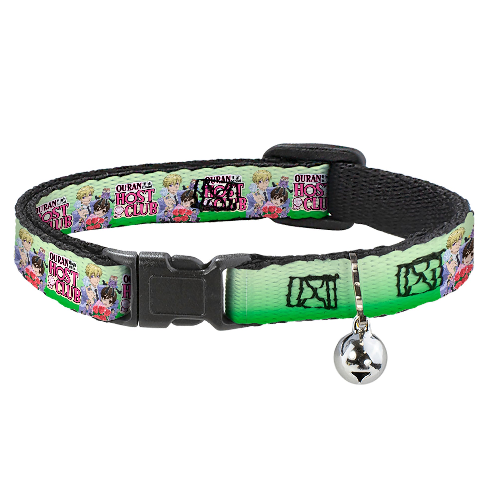 Breakaway Cat Collar with Bell - OURAN HIGH SCHOOL HOST CLUB Haruhi and Friends Group Pose and Title Logo Greens Breakaway Cat Collars Ouran High School Host Club