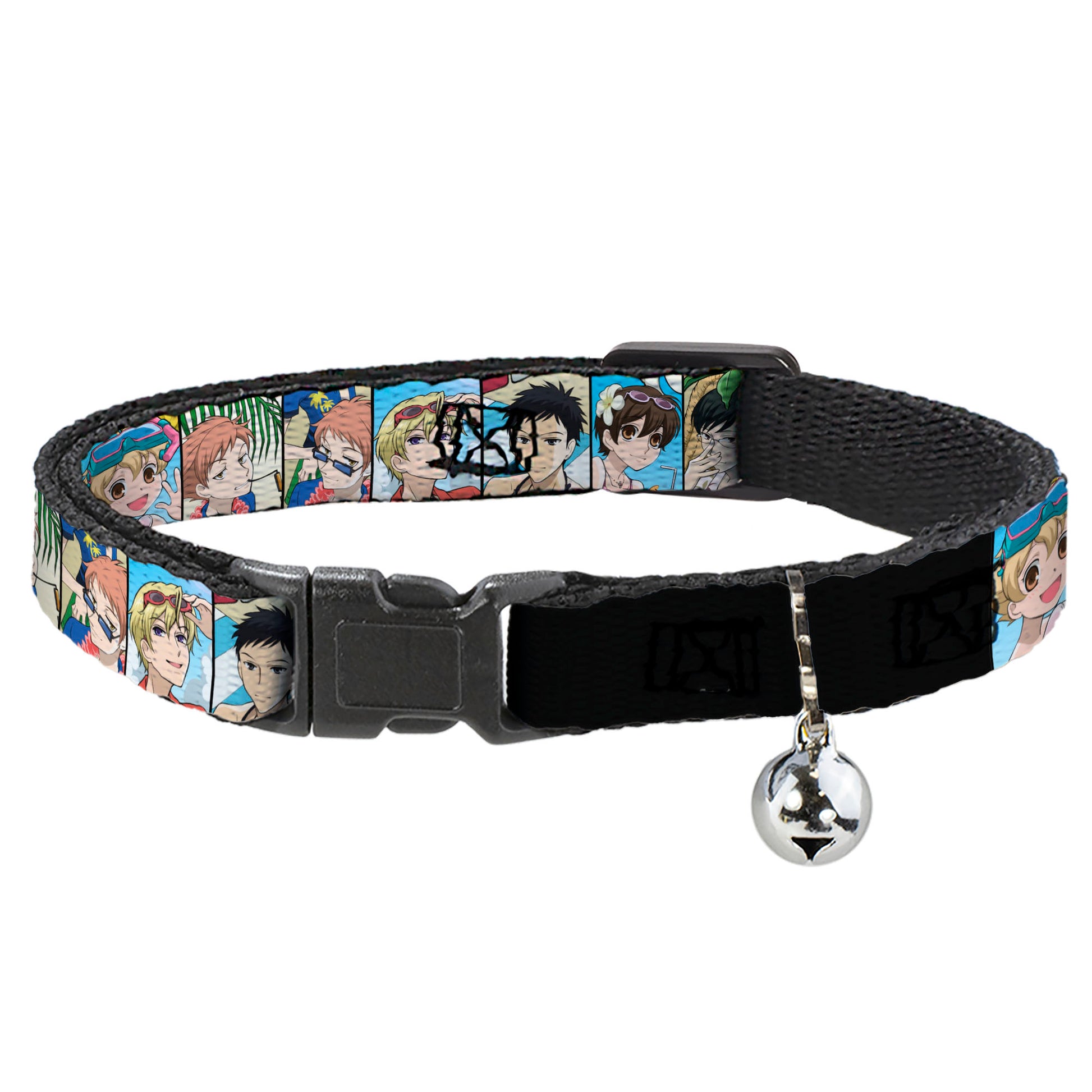 Breakaway Cat Collar with Bell - Ouran High School Host Club Seven Character Beach Day Pose Blocks Breakaway Cat Collars Ouran High School Host Club