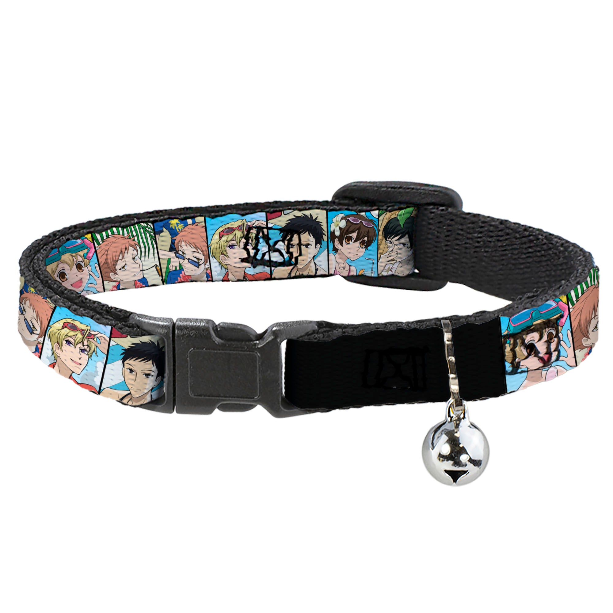 Breakaway Cat Collar with Bell - Ouran High School Host Club Seven Character Beach Day Pose Blocks Breakaway Cat Collars Ouran High School Host Club