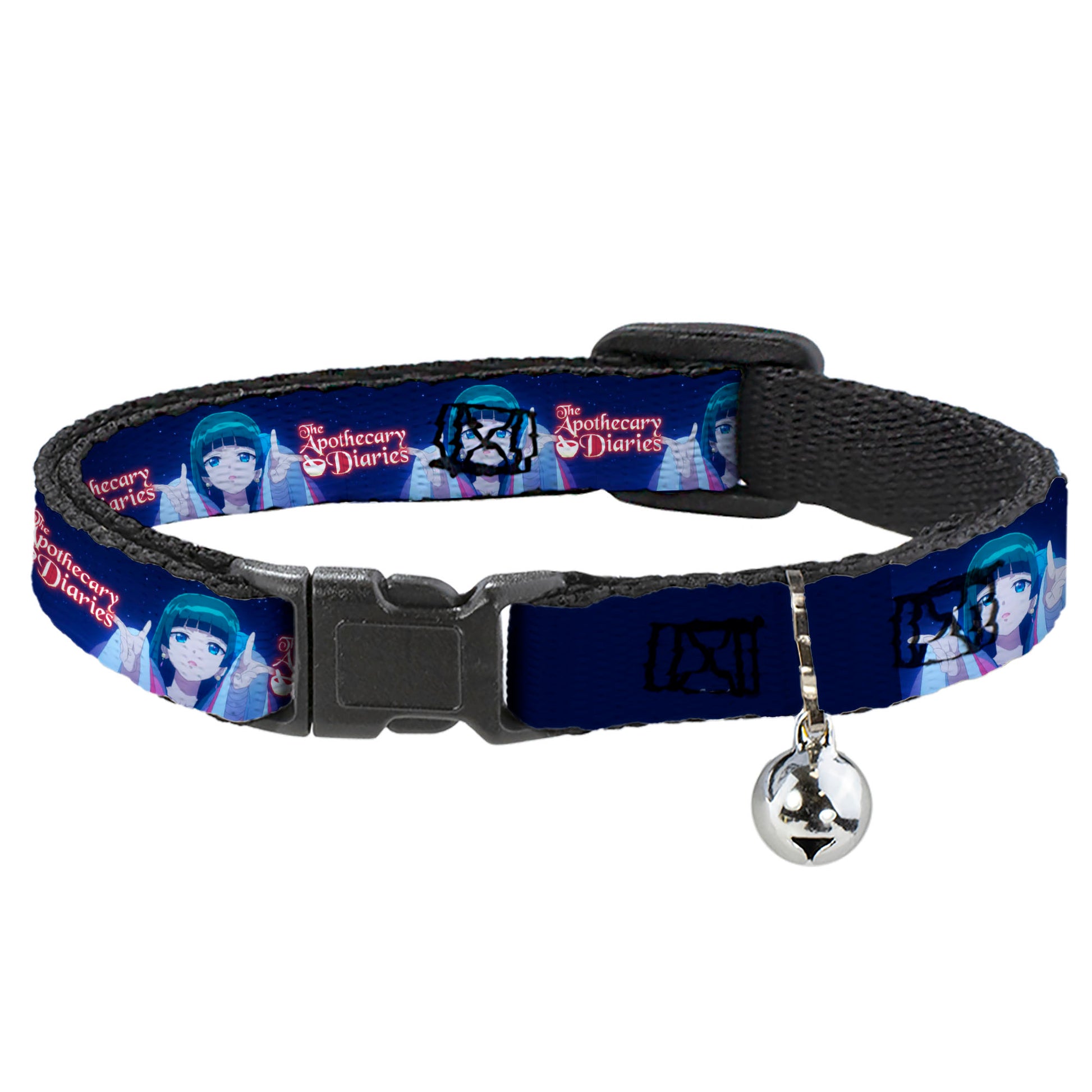 Breakaway Cat Collar with Bell - THE APOTHECARY DIARIES Maomao Hands Out Pose and Title Logo Purples Breakaway Cat Collars The Apothecary Diaries