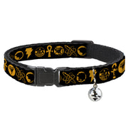 Cat Collar Breakaway with Bell - Black Adam Justice Society Icons Black Orange Breakaway Cat Collars DC Comics