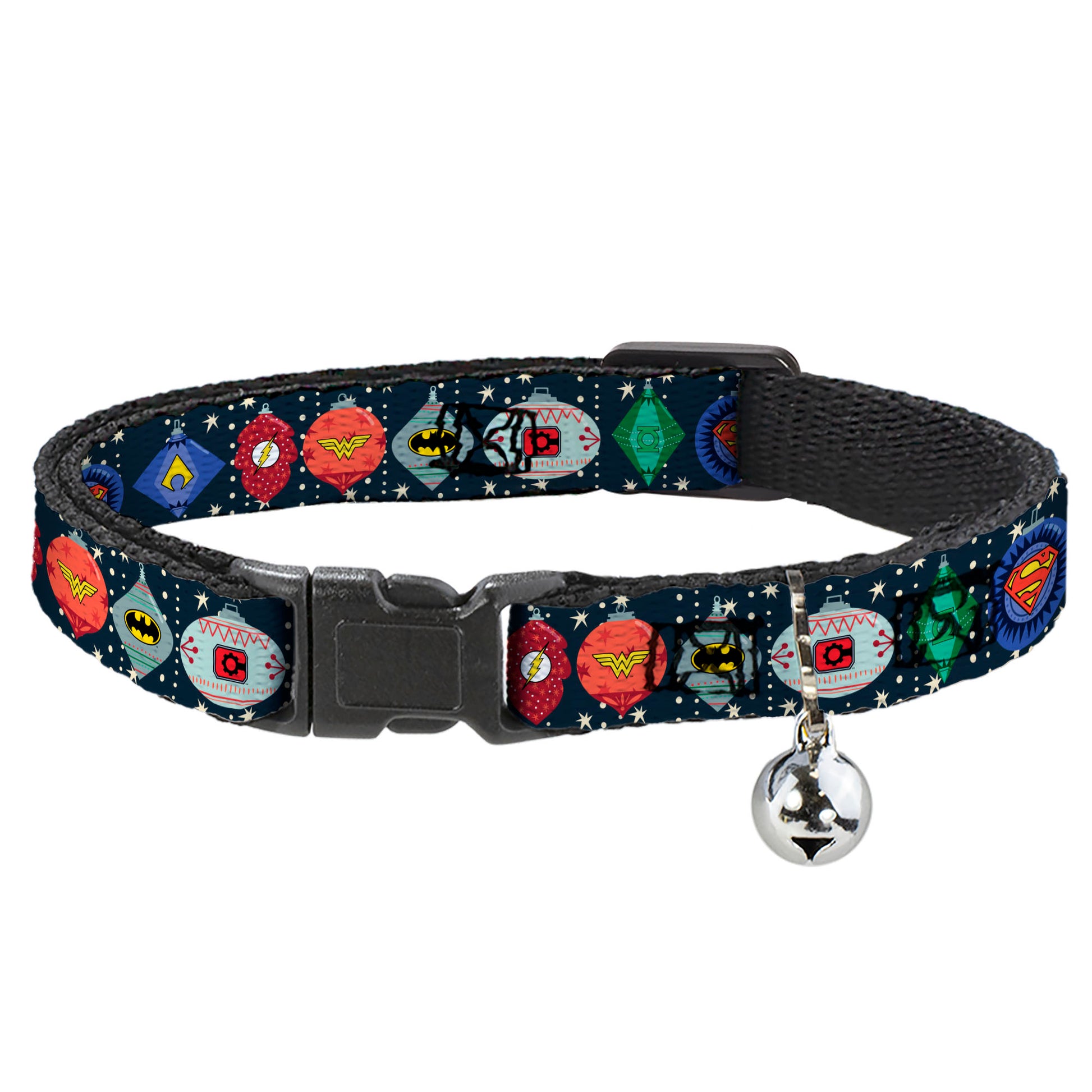 Cat Collar Breakaway with Bell - DC Comics Justice League Holiday Ornament Icons and Stars Breakaway Cat Collars DC Comics
