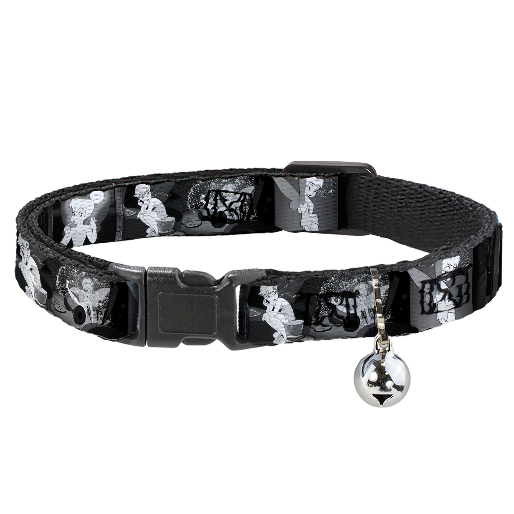 Cat Collar Breakaway - Tinker Bell Scenes Black White Breakaway Cat Collars Disney
