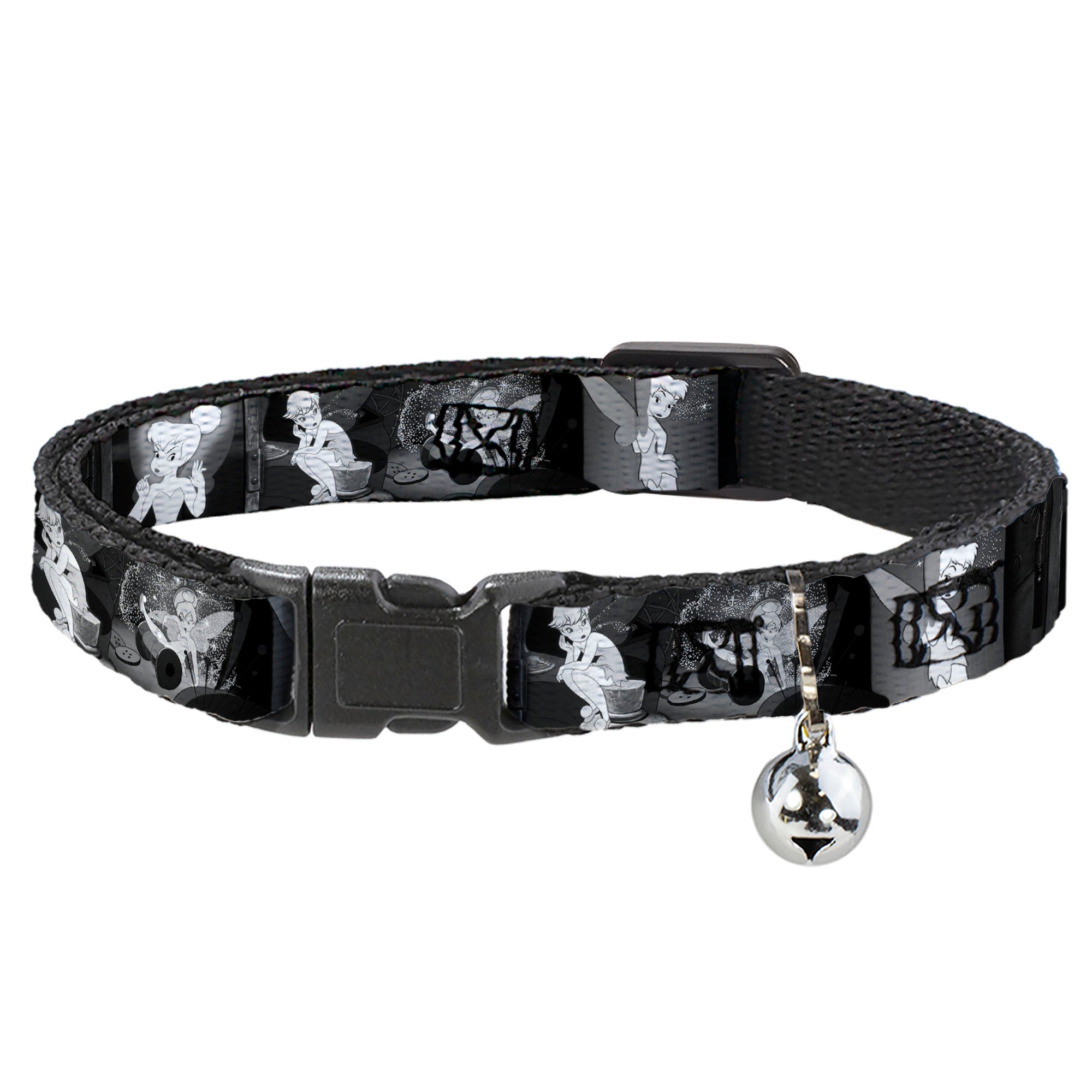Cat Collar Breakaway - Tinker Bell Scenes Black White Breakaway Cat Collars Disney