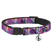 Cat Collar Breakaway - Tinker Bell Poses Flowers Stars Skull Purple Breakaway Cat Collars Disney