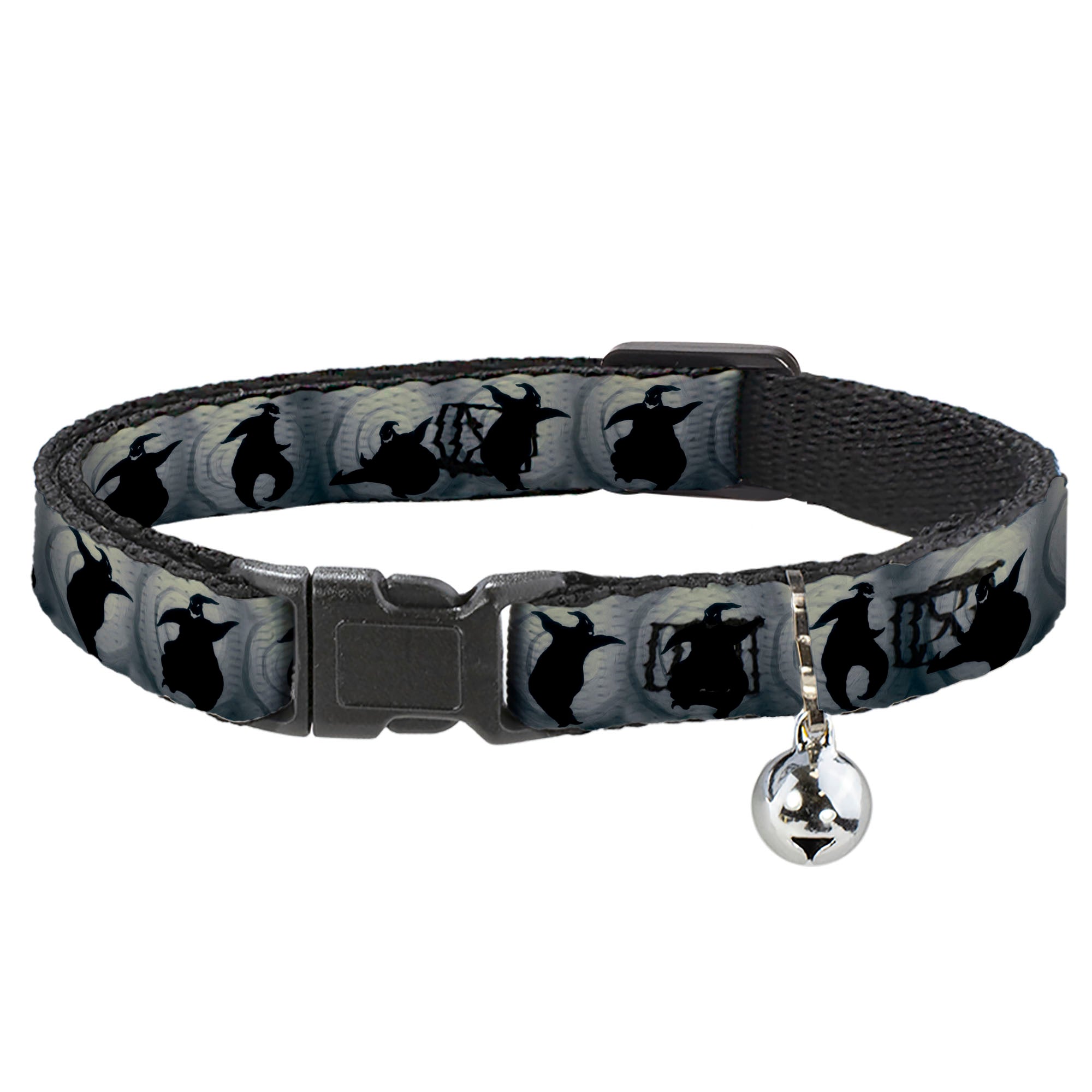 Cat Collar Breakaway - Oogie Boogie Silhouette Poses Gray Black Breakaway Cat Collars Disney