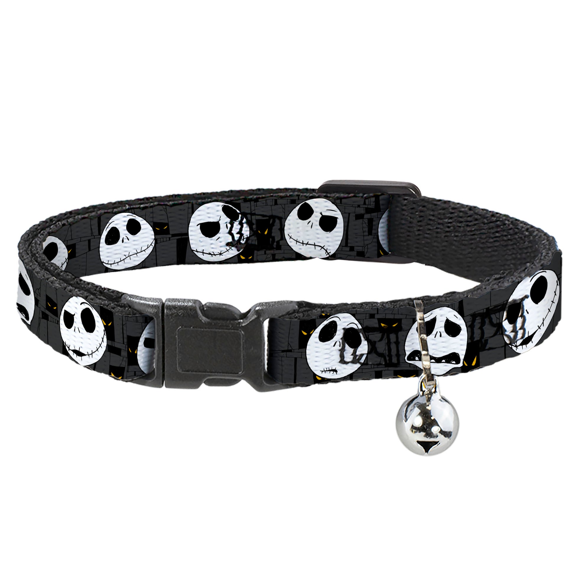 Cat Collar Breakaway - Nightmare Before Christmas Jack Expressions Gray Breakaway Cat Collars Disney