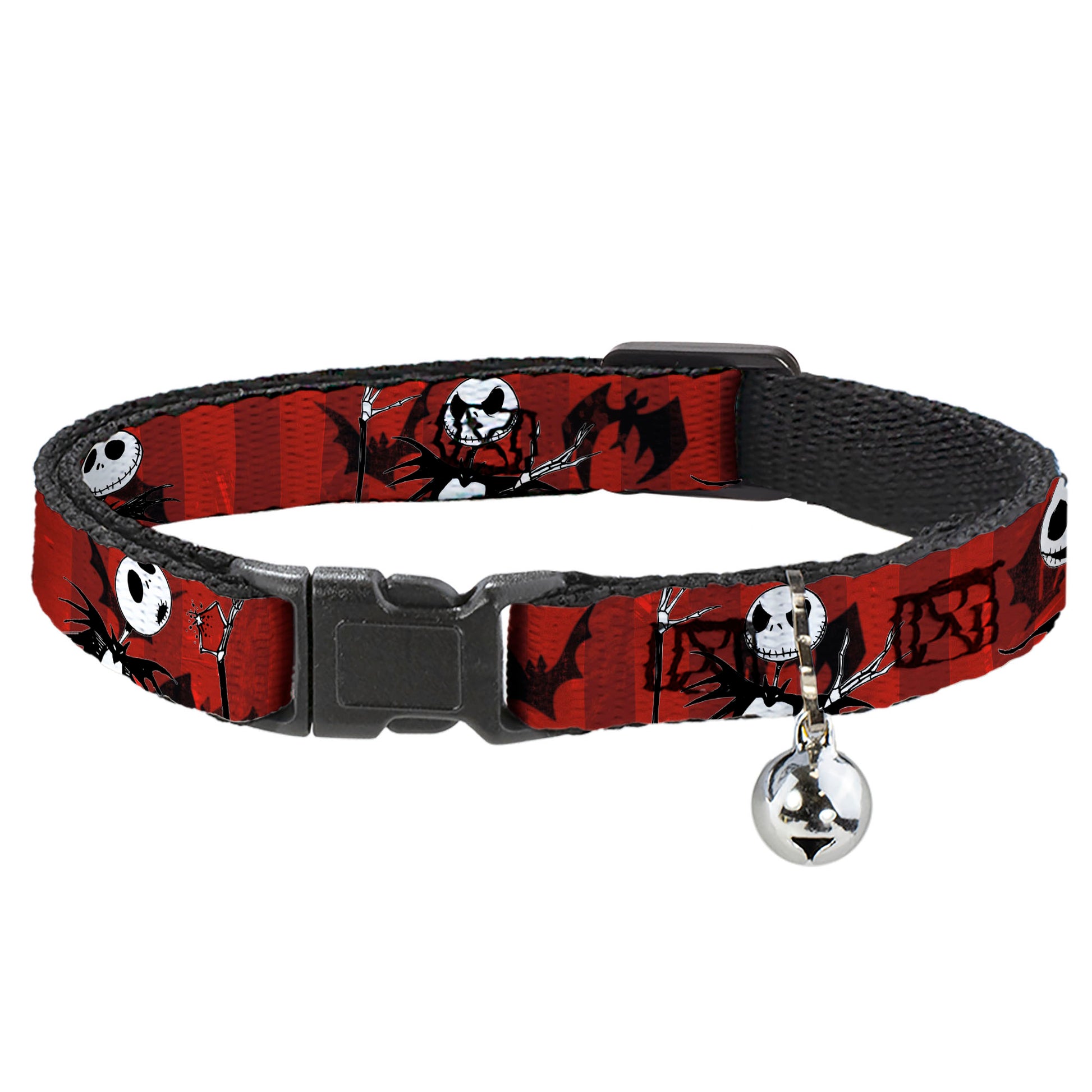 Cat Collar Breakaway - Nightmare Before Christmas Jack Poses Bats Red Stripe Breakaway Cat Collars Disney
