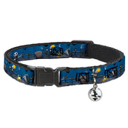 Cat Collar Breakaway - Nightmare Before Christmas Jack, Zombie Duck & Zero Cemetery Scene Breakaway Cat Collars Disney