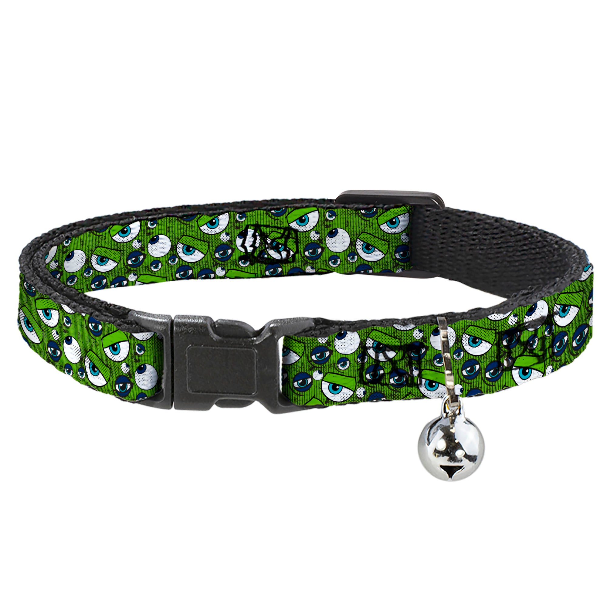Cat Collar Breakaway - Monsters Inc. Eye Collage Weathered Greens Blues Breakaway Cat Collars Disney