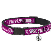 Cat Collar Breakaway - I'M 99.9% SURE I'M A DISNEY PRINCESS Pinks White Breakaway Cat Collars Disney