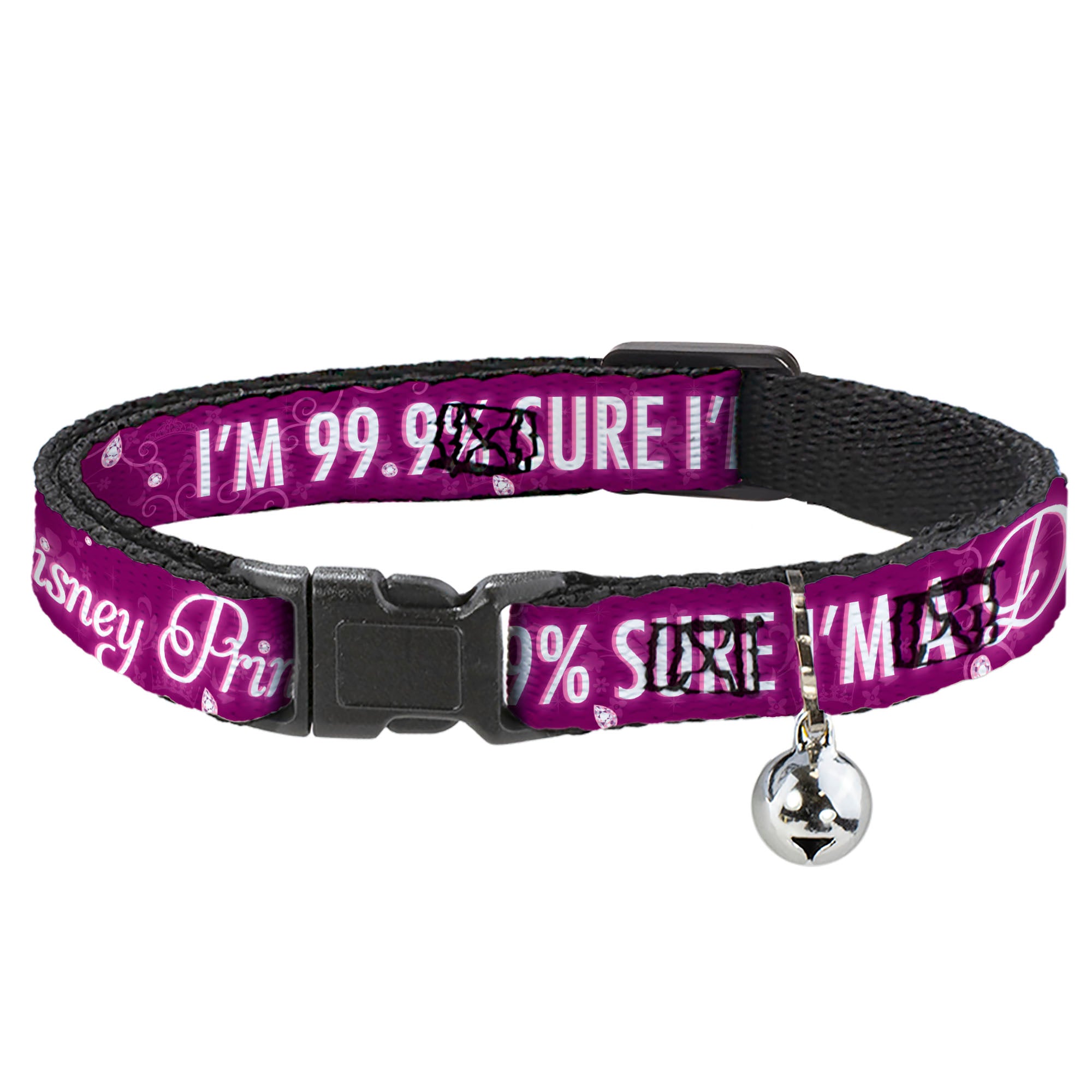 Cat Collar Breakaway - I'M 99.9% SURE I'M A DISNEY PRINCESS Pinks White Breakaway Cat Collars Disney