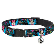 Cat Collar Breakaway - Minnie Mouse Hoody & Headphone Poses Gray Multi Color Breakaway Cat Collars Disney