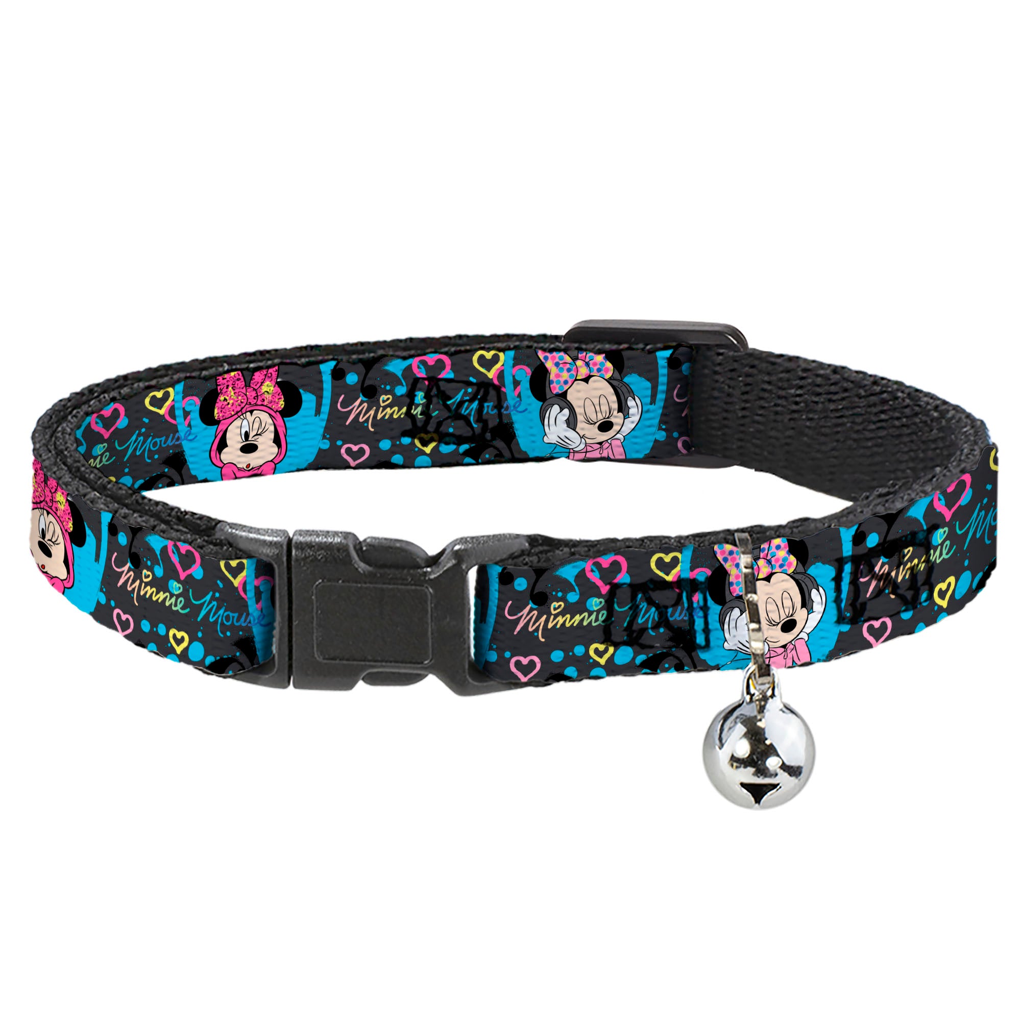 Cat Collar Breakaway - Minnie Mouse Hoody & Headphone Poses Gray Multi Color Breakaway Cat Collars Disney