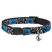 Cat Collar Breakaway - Stitch Poses Mini Scrump Scattered Breakaway Cat Collars Disney
