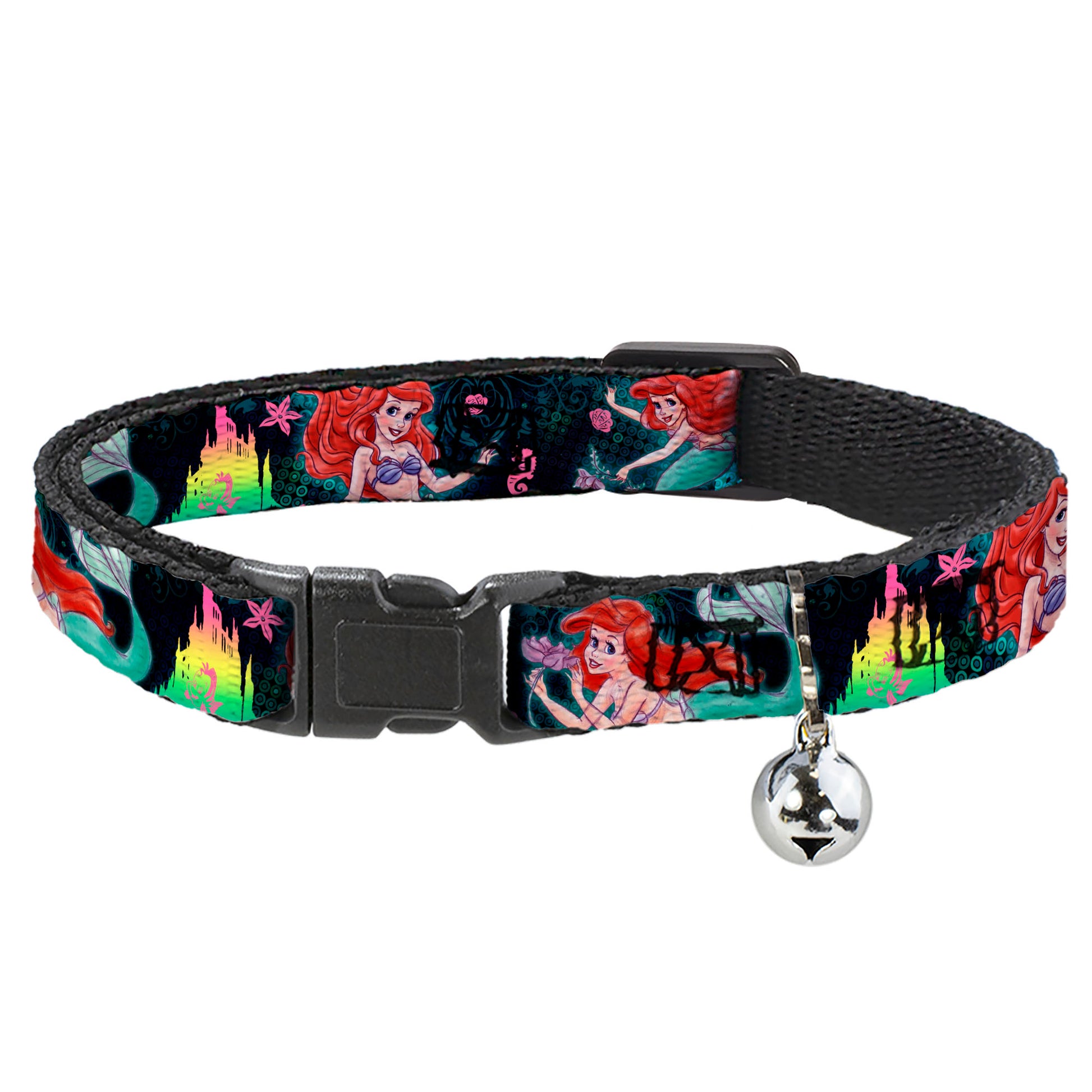 Cat Collar Breakaway - Ariel Underwater Poses Palace Silhouette Breakaway Cat Collars Disney