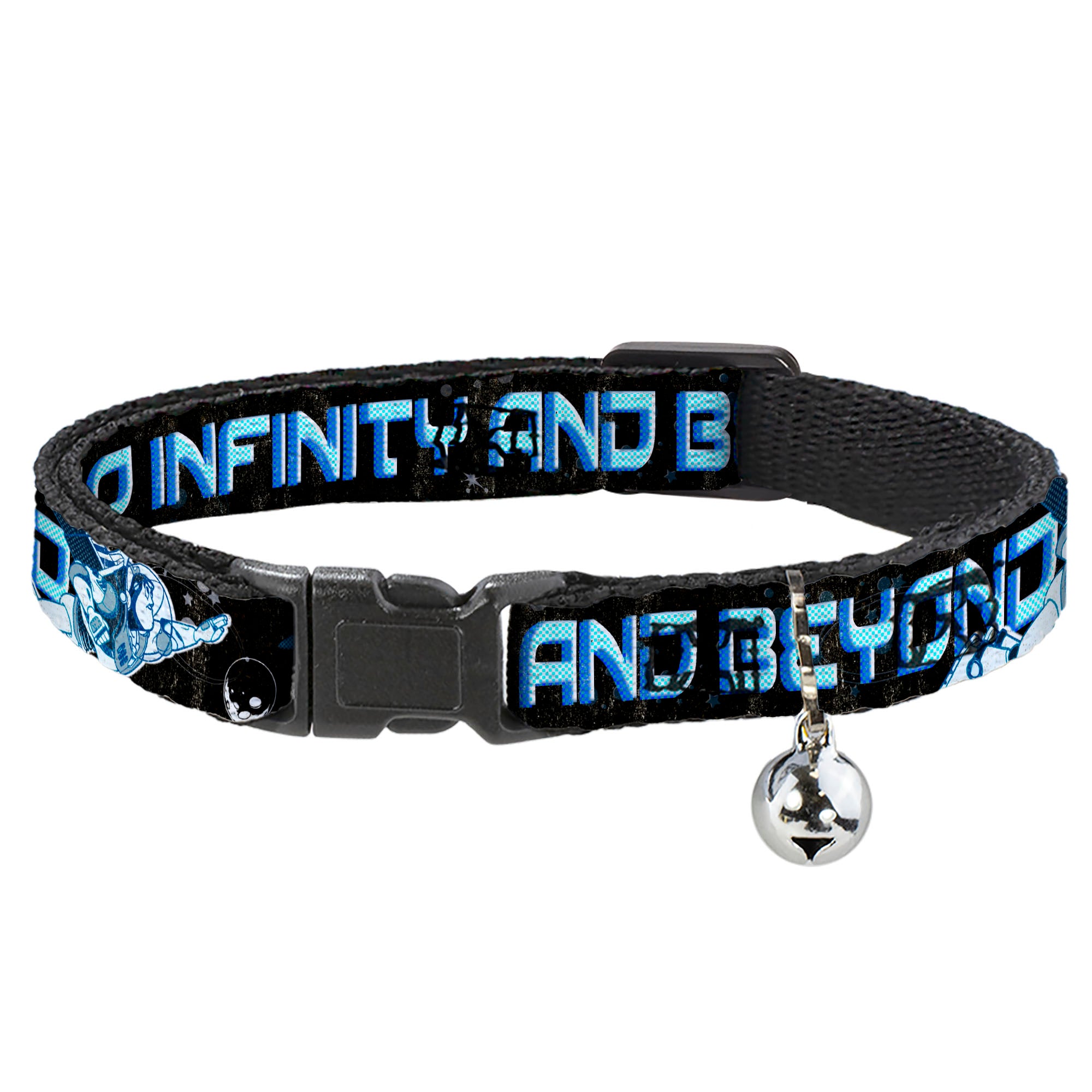 Cat Collar Breakaway - Buzz Poses Stars TO INFINITY AND BEYOND Black Blues Breakaway Cat Collars Disney