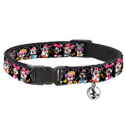 Cat Collar Breakaway - Mini Minnie Expressions Bows Black Multi Color Breakaway Cat Collars Disney
