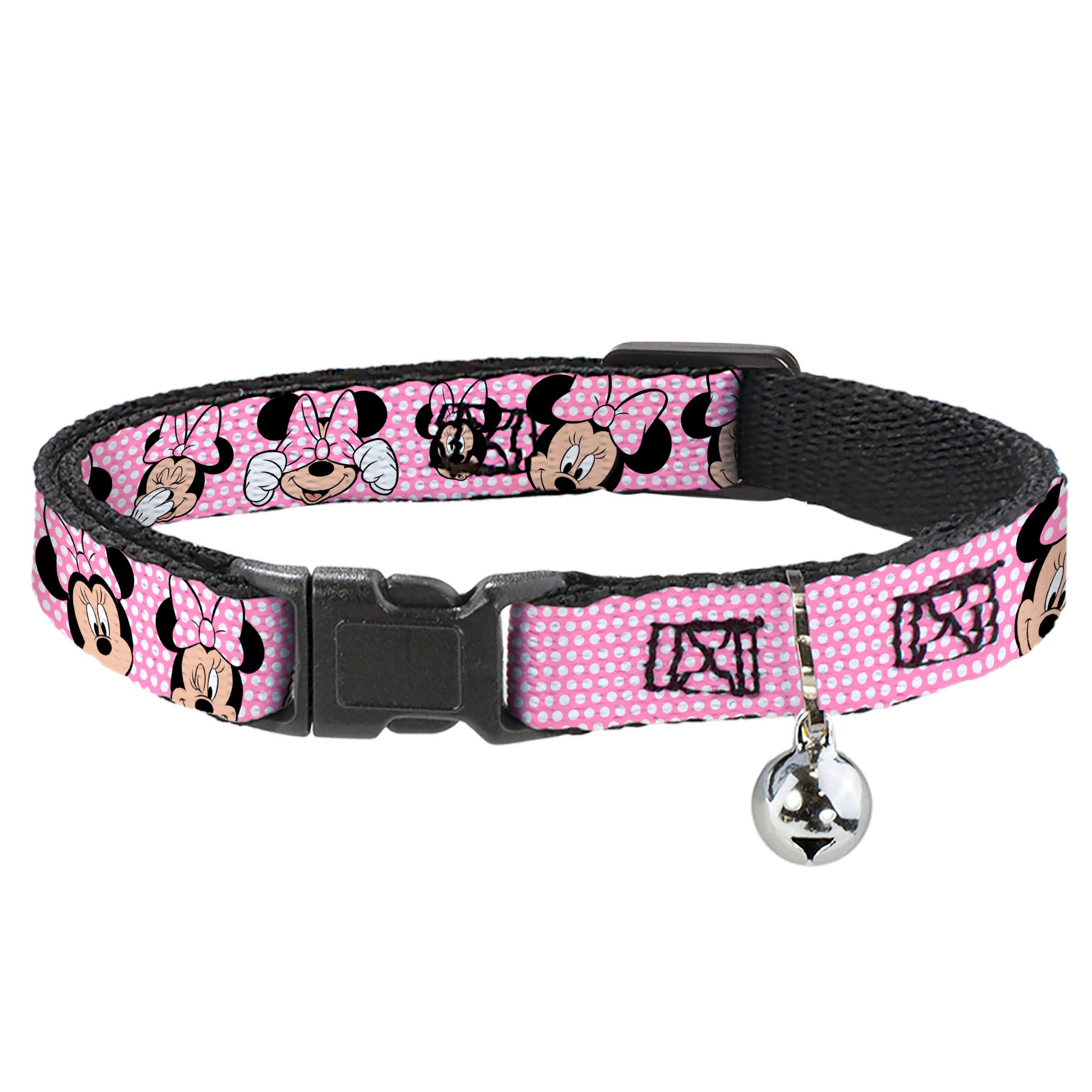Cat Collar Breakaway - Minnie Mouse Expressions Polka Dot Pink White Breakaway Cat Collars Disney